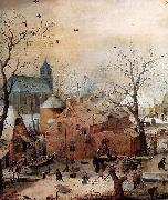 Hendrick Avercamp Winter Landscape with Skaters oil painting on canvas